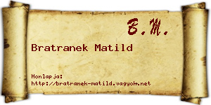 Bratranek Matild névjegykártya